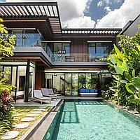 Brand New Tropical Four-Bedroom Villa: Smart Investment Near Lima Beach, Pererenan. Villas in Bali for Sale: Villa in Canggu, Bali for 495 Thousands USD. Leasehold. Preview of photo #1