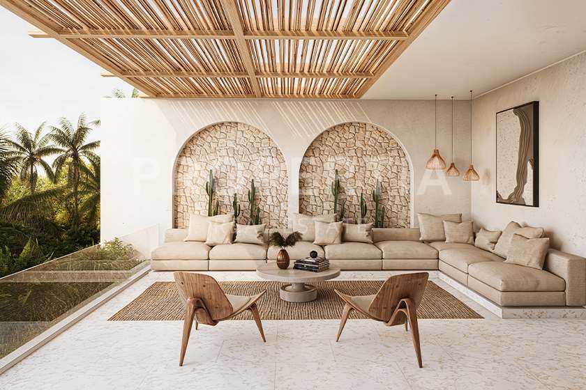 Stunning Mediterranean Inspired 2-Bedroom Villas In The Heart Of Berawa. Villas in Bali for Sale: Vila di Berawa (Canggu), Bali untuk 279 Ribuan USD. Leasehold. Foto Utama