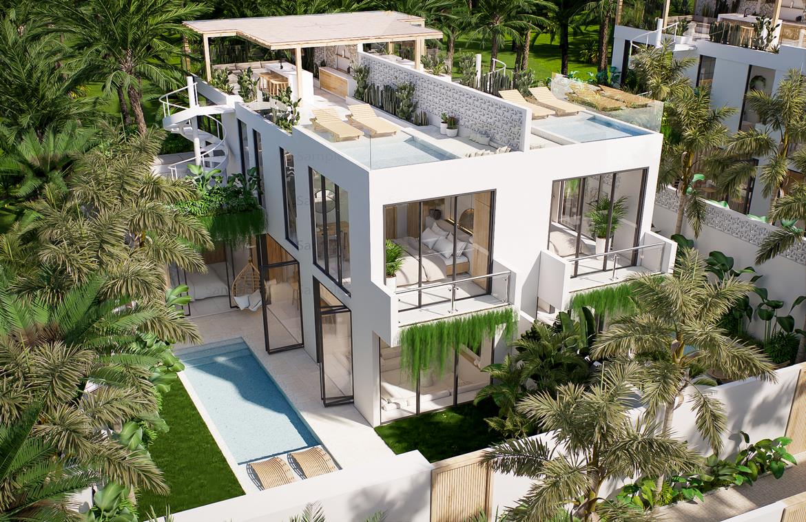 Exclusive 4-bedroom villa with rooftop retreats in Bumbak. Villas in Bali for Sale: Villa in Kerobokan, Bali for 330 Thousands USD. Leasehold. Main Photo