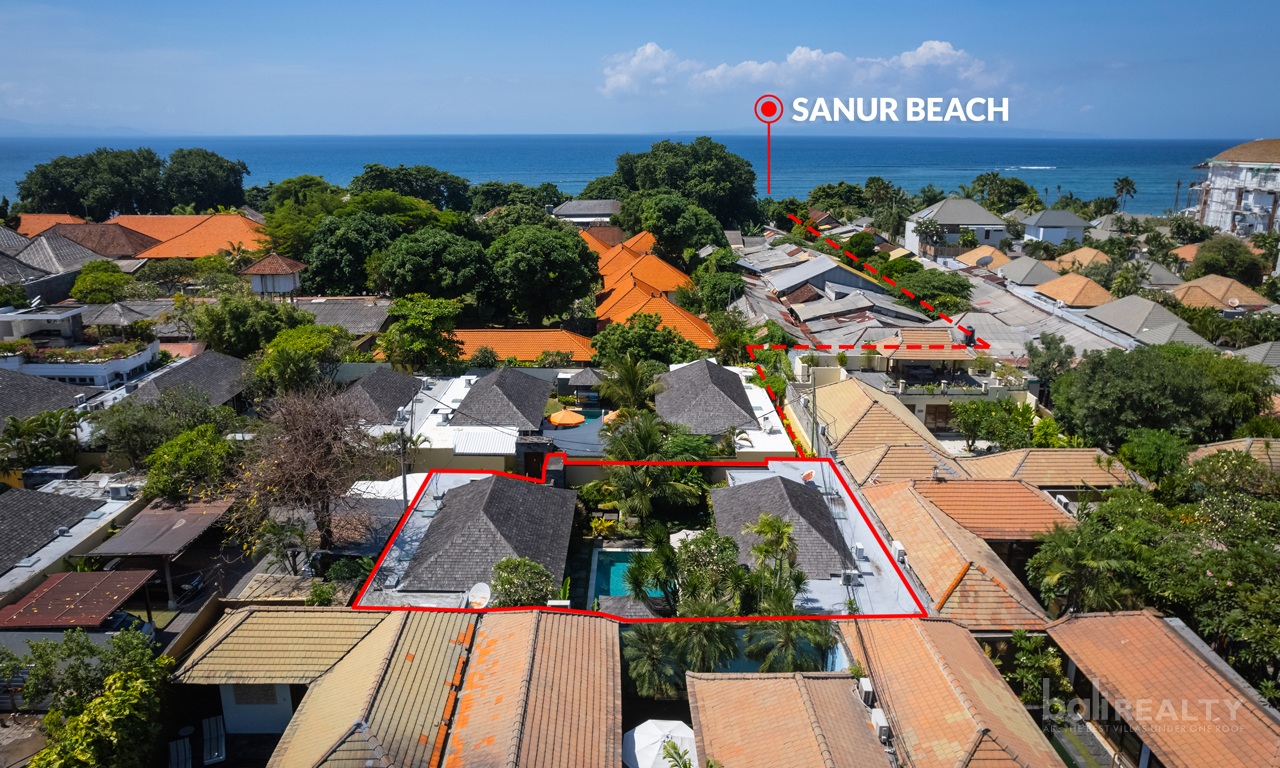 Sanur 3 Bed Single Level Pool Villa with Gated Beach Access. Villas in Bali for Sale: Villa in Sanur, Bali for 3,3 Million HKD. Leasehold. Main Photo