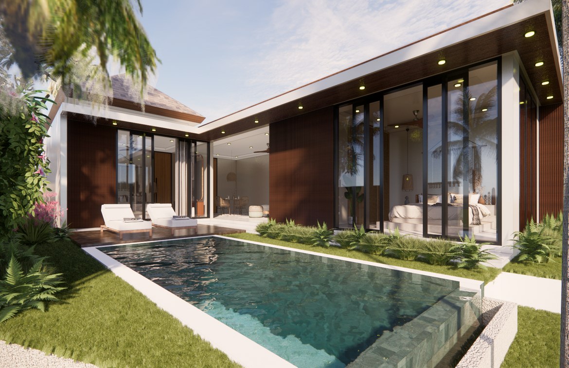 Rice field view 2-bedroom leasehold villa in Ubud. Villas in Bali for Sale: Villa in Ubud, Bali for 2,9 Billion IDR. Leasehold. Main Photo