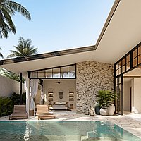 High ROI Potential: Five-Bedroom Villa with European Tropical Flair, Near Bingin Beach. Villas in Bali for Sale: Villa in Bingin, Bali for 55,5 Million INR. Leasehold. Preview of main photo